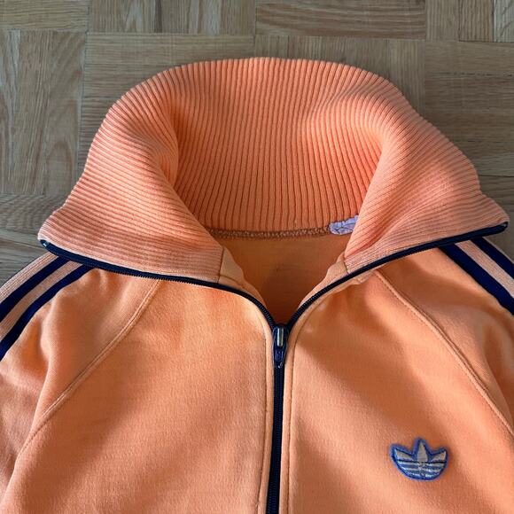 Vintage 70s-80s Adidas Orange Tracksuit jacket Womens - Picture 3 of 7